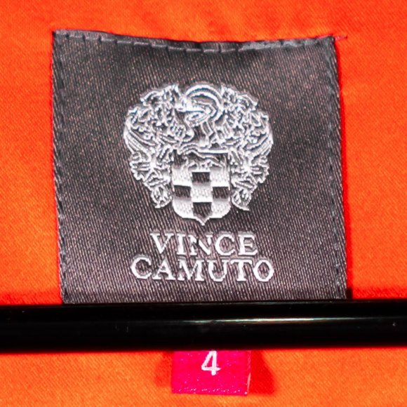 Vince Camuto Womens Dress Black Stretch V-Neck Belted Fit Flare Cocktail Party 4 - Picture 3 of 9